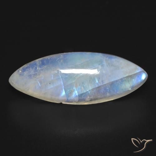 Pedra da Lua Arco-Íris Branco azulado Natural 10.03ct, Marquesa, Transparente