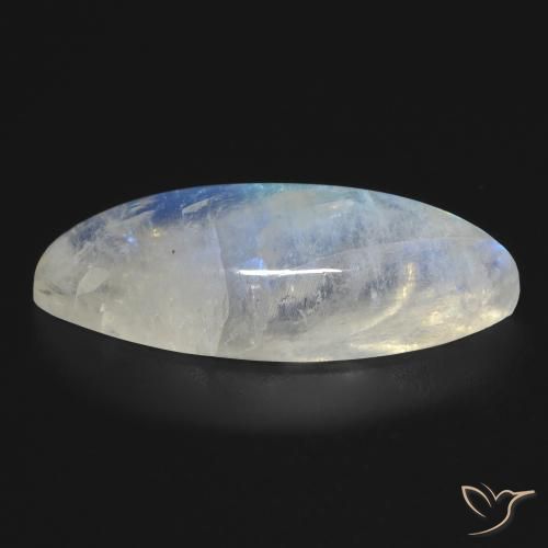 Pedra da Lua Arco-Íris Branco azulado Natural 10.03ct, Marquesa, Transparente