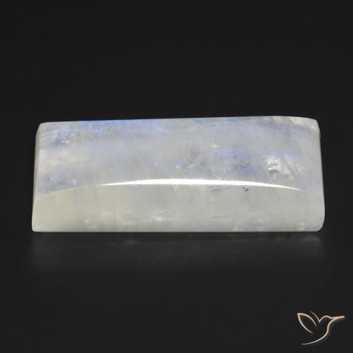 Pedra da Lua Arco-Íris Branco azulado Natural 27.29ct, baguete, Transparente