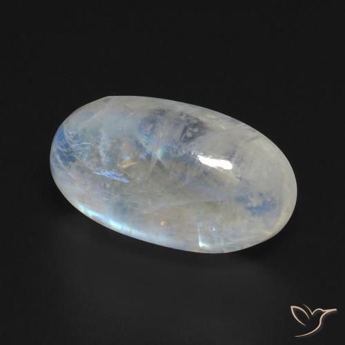 Pedra da Lua Arco-Íris Branco azulado Natural 8.60ct, oval, Transparente