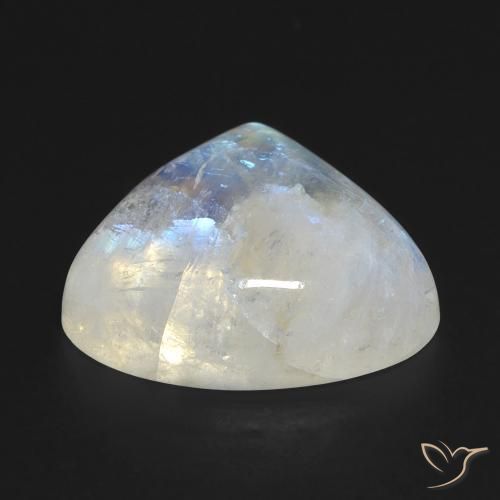 Pedra da Lua Arco-Íris Branco azulado Natural 13.53ct, Formato de pêra, Transparente