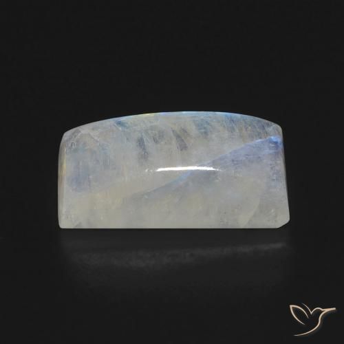 Pedra da Lua Arco-Íris Branco azulado Natural 6.47ct, baguete, Transparente