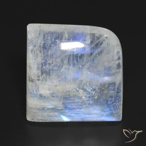 15.23ct Natural Branco azulado Pedra da Lua Arco-Íris, Chique, Transparente