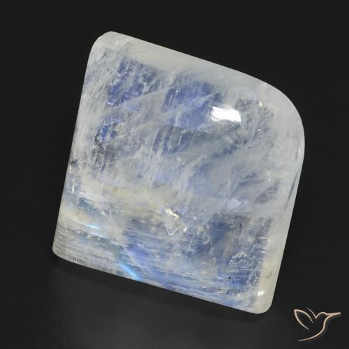 Pedra da Lua Arco-Íris Branco azulado Natural 15.23ct, Chique, Transparente