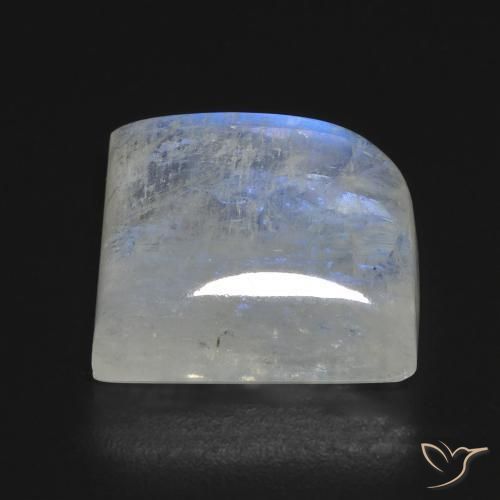 Pedra da Lua Arco-Íris Branco azulado Natural 15.23ct, Chique, Transparente