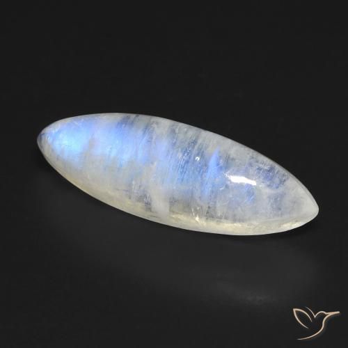 Pedra da Lua Arco-Íris Branco azulado Natural 8.52ct, Marquesa, Transparente