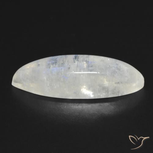 Pedra da Lua Arco-Íris Branco azulado Natural 8.52ct, Marquesa, Transparente