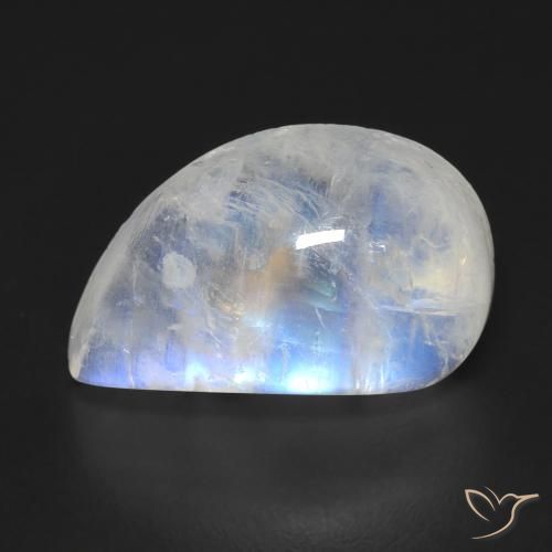 Pedra da Lua Arco-Íris Branco azulado Natural 9.35ct, Chique, Transparente
