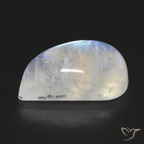Pedra da Lua Arco-Íris Branco azulado Natural 9.35ct, Chique, Transparente