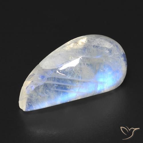 Pedra da Lua Arco-Íris Branco azulado Natural 9.01ct, Chique, Transparente