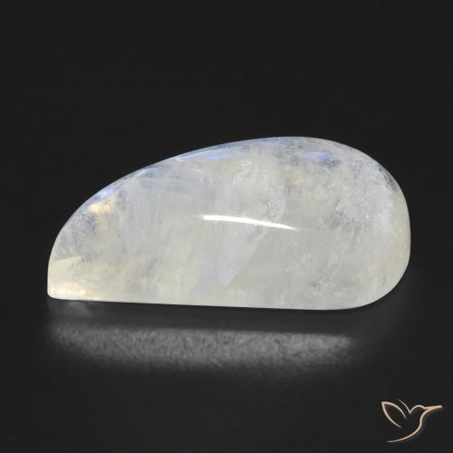 Pedra da Lua Arco-Íris Branco azulado Natural 9.01ct, Chique, Transparente