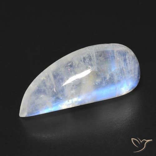 6.69ct Natural Branco azulado Pedra da Lua Arco-Íris, Chique, Transparente