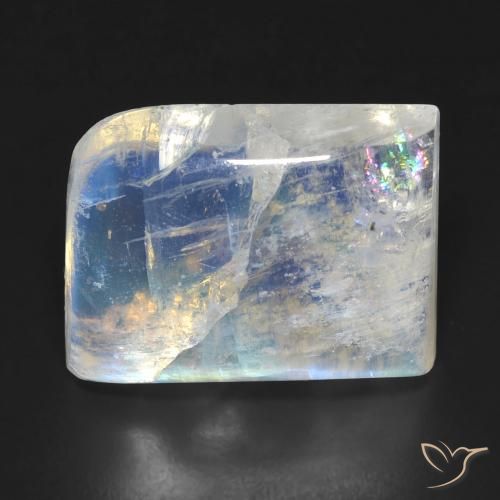 16.19ct Natural Branco azulado Pedra da Lua Arco-Íris, Chique, Transparente