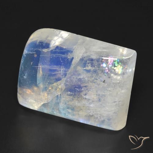 Pedra da Lua Arco-Íris Branco azulado Natural 16.19ct, Chique, Transparente