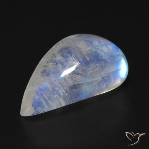 Pedra da Lua Arco-Íris Branco azulado Natural 9.48ct, Chique, Transparente