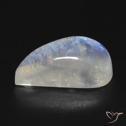 Pedra da Lua Arco-Íris Branco azulado Natural 9.48ct, Chique, Transparente