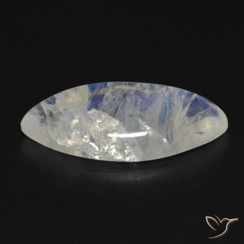 Pedra da Lua Arco-Íris Branco azulado Natural 8.85ct, Marquesa, Transparente