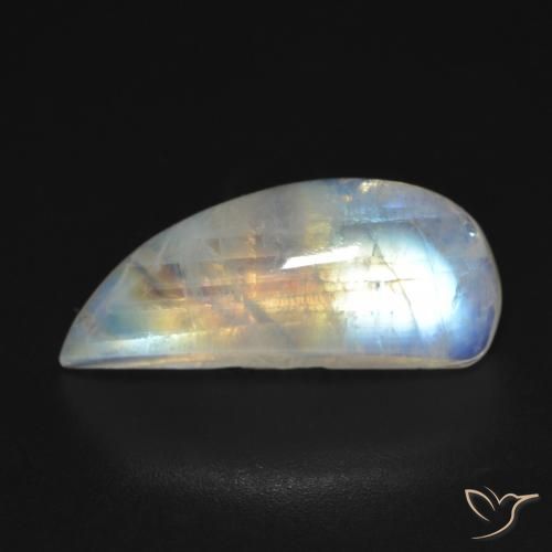 Pedra da Lua Arco-Íris Branco azulado Natural 9.83ct, Chique, Transparente