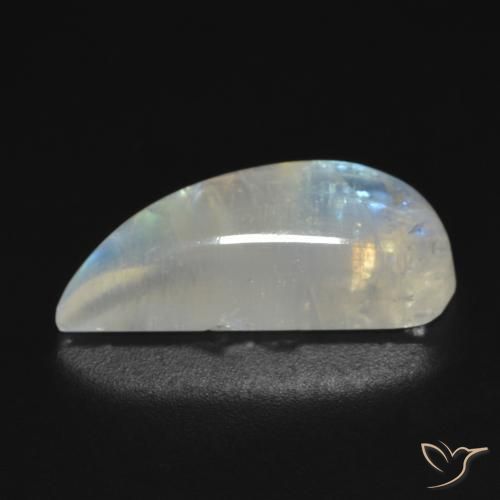 Pedra da Lua Arco-Íris Branco azulado Natural 9.83ct, Chique, Transparente