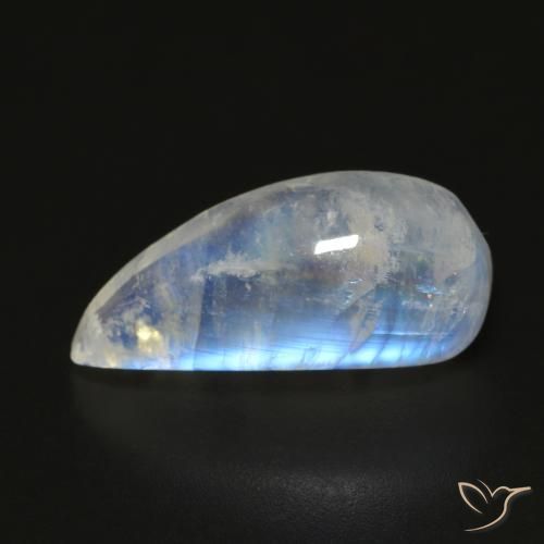 10.24ct Natural Branco azulado Pedra da Lua Arco-Íris, Chique, Transparente