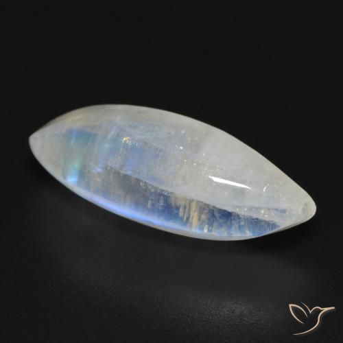 Pedra da Lua Arco-Íris Branco azulado Natural 9.26ct, Marquesa, Transparente