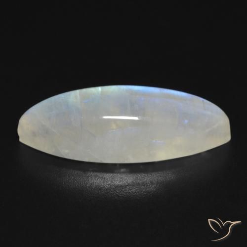 Pedra da Lua Arco-Íris Branco azulado Natural 9.26ct, Marquesa, Transparente