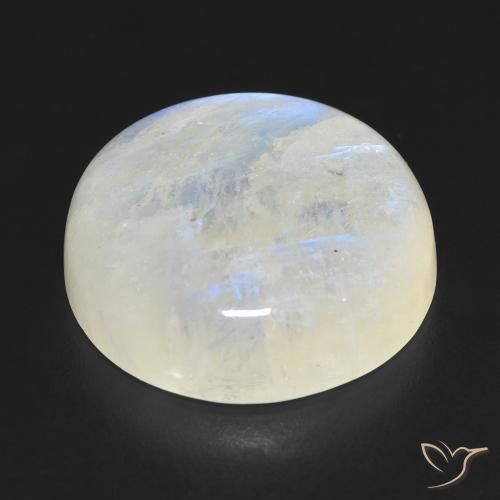 Pedra da Lua Arco-Íris Branco azulado Natural 17.63ct, Redondo, Transparente