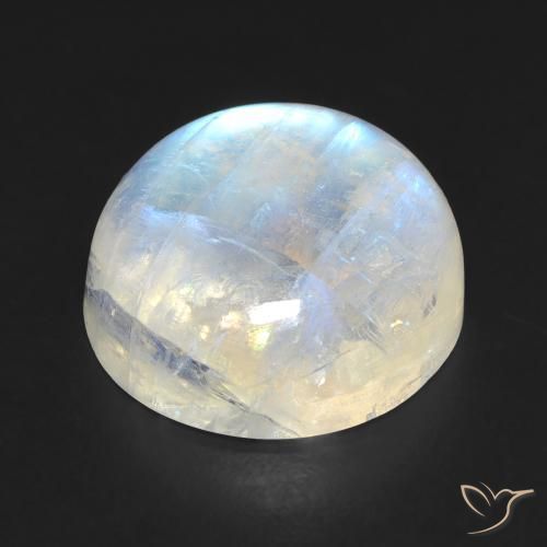 Pedra da Lua Arco-Íris Branco azulado Natural 11.49ct, Redondo, Transparente
