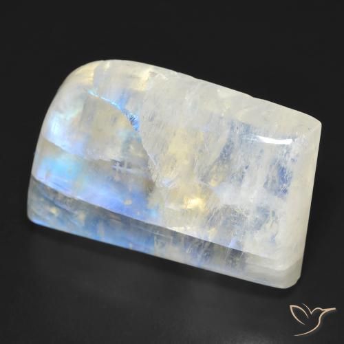 Pedra da Lua Arco-Íris Branco azulado Natural 20.62ct, Chique, Transparente