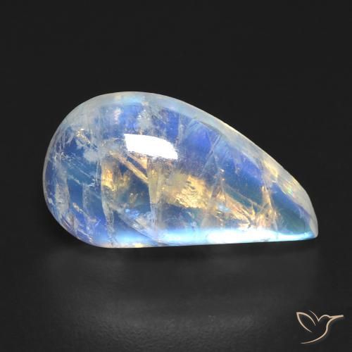 Pedra da Lua Arco-Íris Branco azulado Natural 8.58ct, Chique, Transparente
