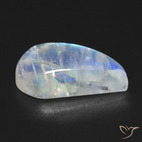Pedra da Lua Arco-Íris Branco azulado Natural 8.58ct, Chique, Transparente