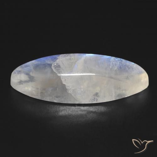 Pedra da Lua Arco-Íris Branco azulado Natural 18.53ct, Marquesa, Transparente
