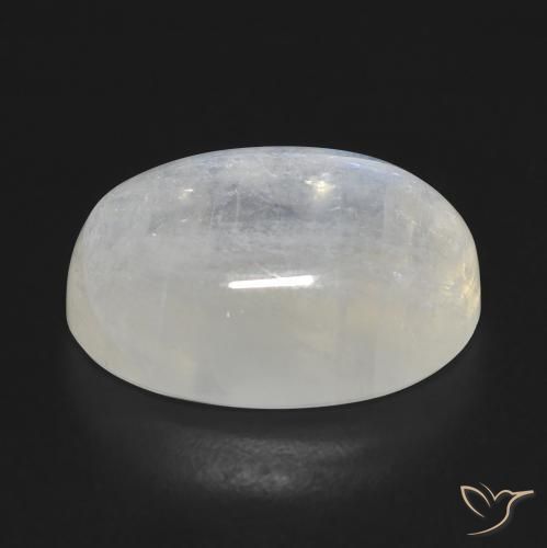 Pedra da Lua Arco-Íris Branco azulado Natural 14.30ct, oval, Transparente