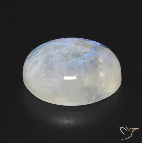 Pedra da Lua Arco-Íris Branco azulado Natural 12.18ct, oval, Transparente