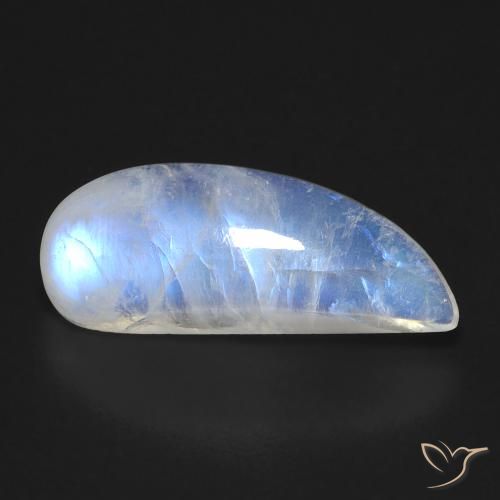 8.00ct Natural Branco azulado Pedra da Lua Arco-Íris, Chique, Transparente