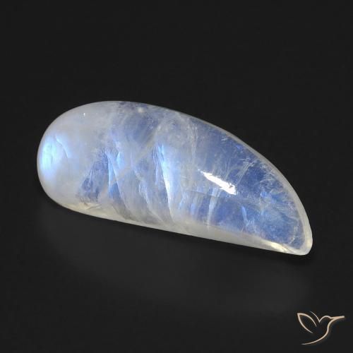Pedra da Lua Arco-Íris Branco azulado Natural 8.00ct, Chique, Transparente