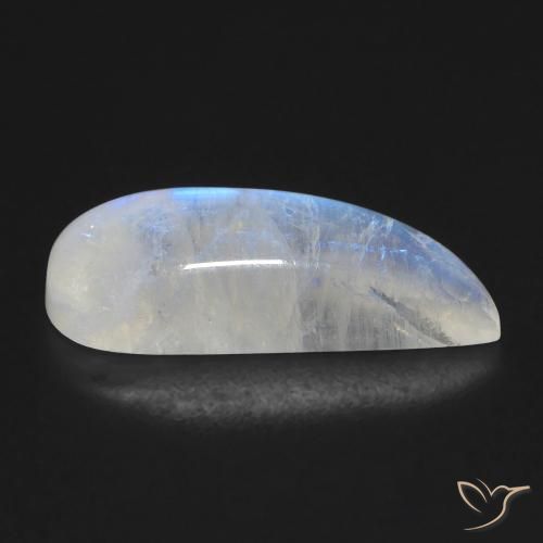 Pedra da Lua Arco-Íris Branco azulado Natural 8.00ct, Chique, Transparente