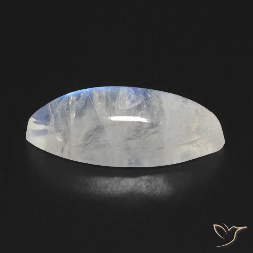 Pedra da Lua Arco-Íris Branco azulado Natural 5.72ct, Marquesa, Transparente