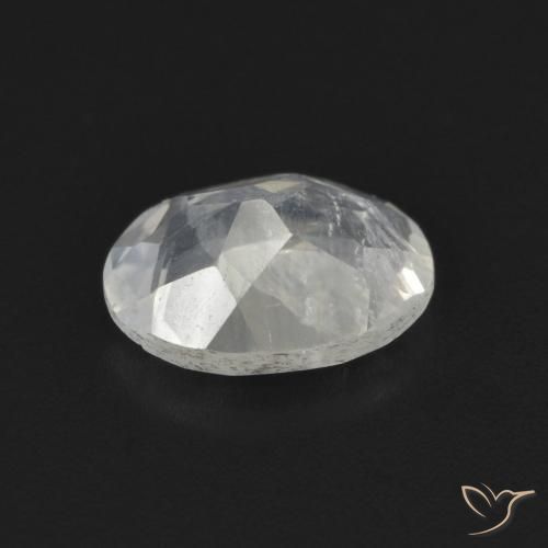 Pedra da Lua Arco-Íris Branco azulado Natural 1.09ct, oval, Transparente