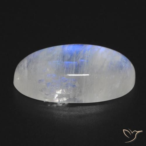 Pedra da Lua Arco-Íris Branco azulado Natural 13.57ct, oval, Transparente