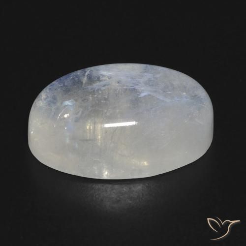 Pedra da lua arco-íris branco natural 15,84ct, corte oval, transparente