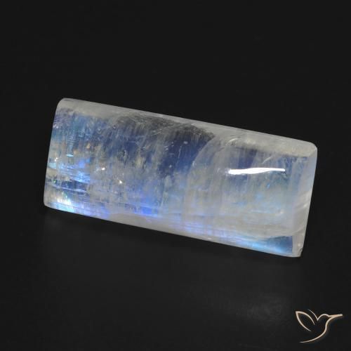 Pedra da Lua Arco-Íris Branco azulado Natural 11.11ct, baguete, Transparente