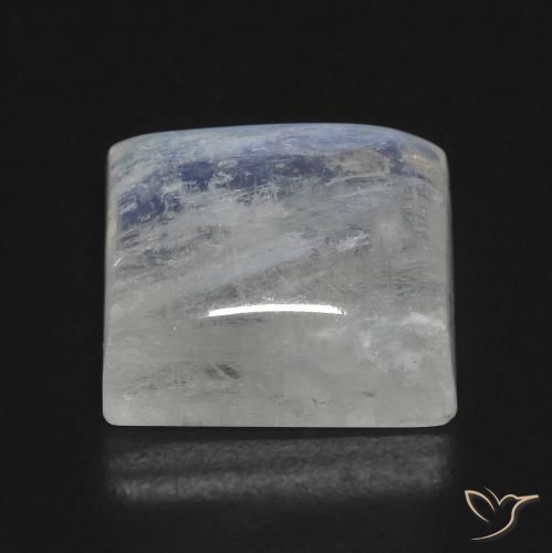 Pedra da Lua Arco-Íris Branco azulado Natural 12.07ct, baguete, Transparente