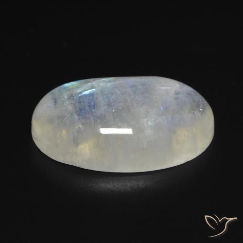Pedra da Lua Arco-Íris Branco azulado Natural 13.28ct, oval, Transparente