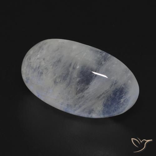 Pedra da Lua Arco-Íris Branco azulado Natural 12.73ct, oval, Transparente