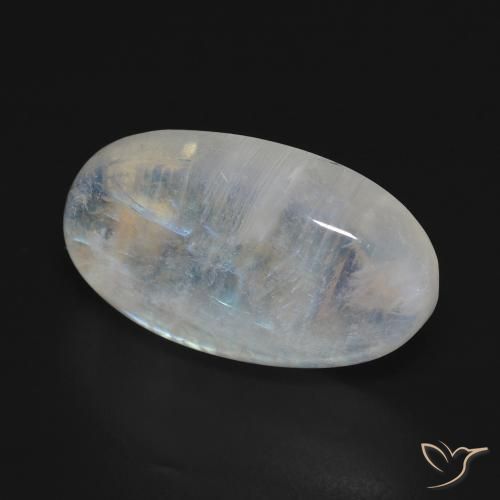 Pedra da Lua Arco-Íris Branco azulado Natural 16.54ct, oval, Opaco