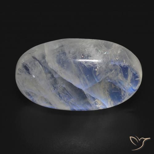 20.08ct Natural Branco azulado Pedra da Lua Arco-Íris, oval, Transparente