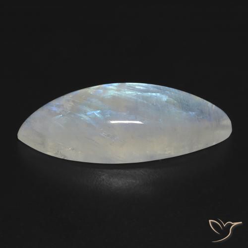 Pedra da Lua Arco-Íris Branco azulado Natural 12.33ct, Marquesa, Transparente