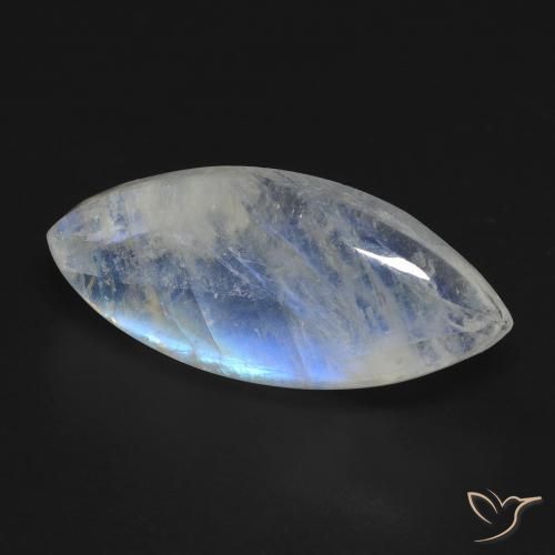 Pedra da Lua Arco-Íris Branco azulado Natural 9.62ct, Marquesa, Transparente