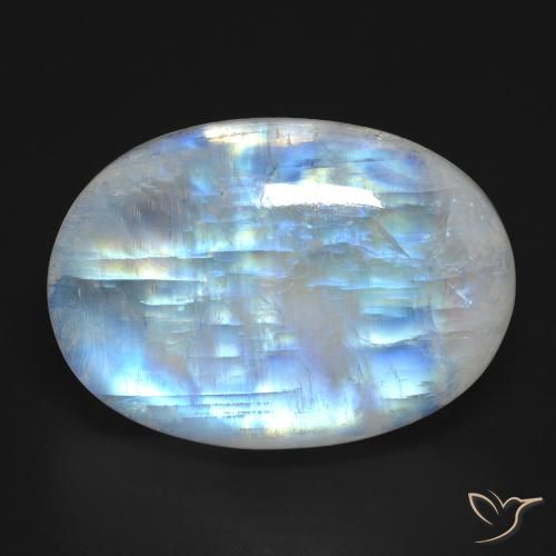 Pedra da lua arco-íris oval de 25,97 quilates, 24,1 x 17,2 mm dos Estados Unidos, Photo A
